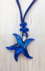 Collana stella marina blu mare con sassetti []