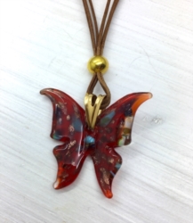 Collana farfalla rossa con macchie colorate []