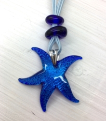 Collana stella marina con sassetti blu mare []
