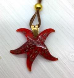 Collana stella marina grande rossa con avventurina []