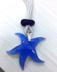 Collana stella marina grande blu con bolle []