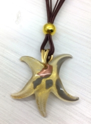 Collana stella marina grande avorio oro con macchie []