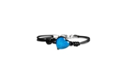 Bracciale con cuore in vetro blu mare []