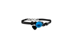 Bracciale con pesce palla in vetro blu mare []