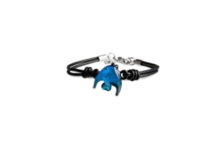 Bracciale con pesce luna in vetro blu mare []