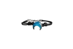 Bracciale con luna in vetro blu mare []