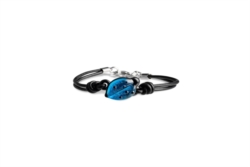 Bracciale con coccinella in vetro blu mare []