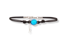 Bracciale con pietra a goccia blu mare []