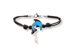 Bracciale con delfino in vetro blu mare []