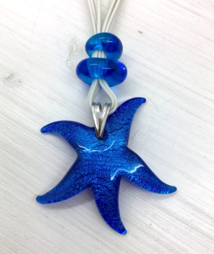 Collana stella marina con sassetti blu