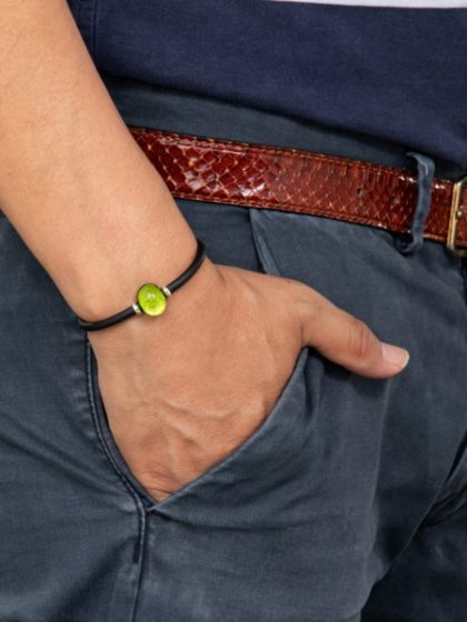 Bracciale sasso verde caucciù
