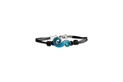 Bracciale Onda in vetro blu mare