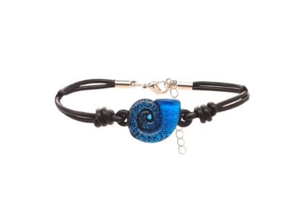 Bracciale nautilus in vetro blu mare