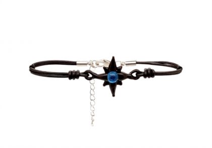 Bracciale rosa dei venti in vetro blu mare
